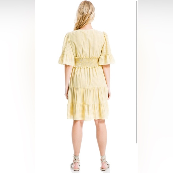 Max Studio Women’s Yarn Dye 3/4-Sleeve Mini Dress, Yellow size Small (like new) - Picture 10 of 16